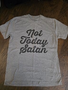 Next Level Apparel Gray "Not Today Satan" Short Sleeve Tee
